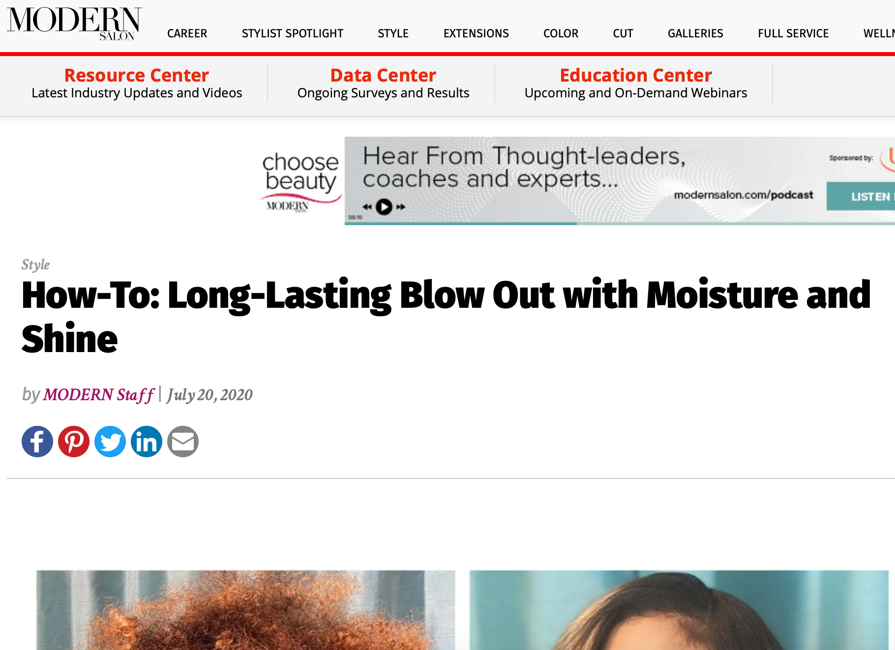 How-To: Long-Lasting Blow Out with Moisture and Shine