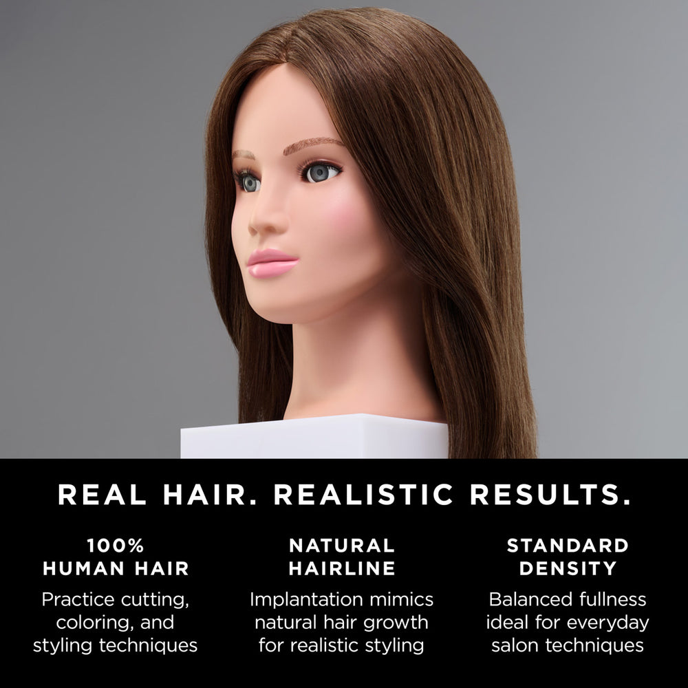 Eva 100% Human Hair 22-24" Mannequin Head