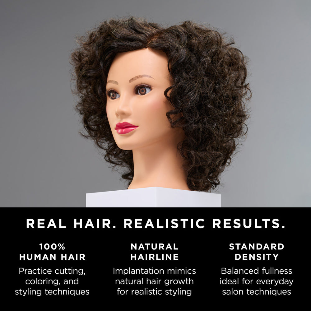 Freida 100% Curly Human Hair 16-18" Mannequin Head