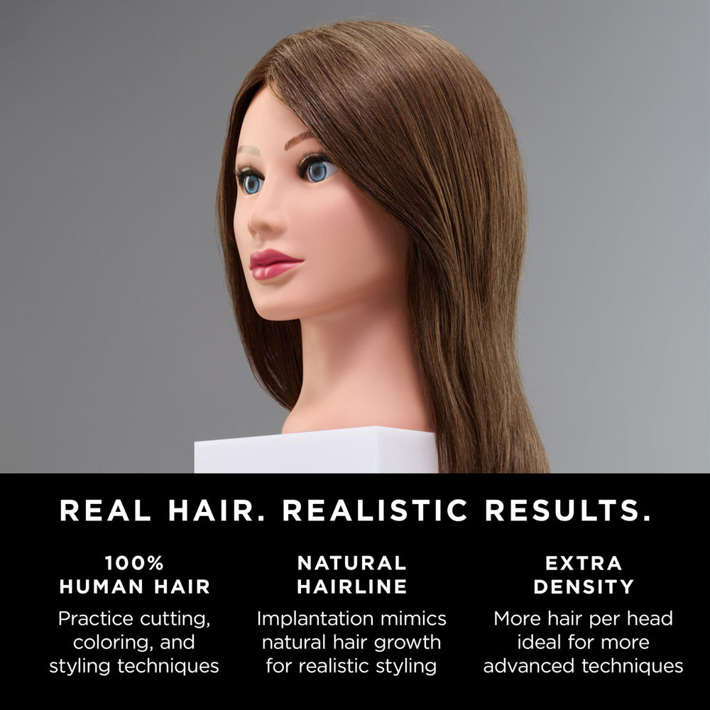 Emma 100% Human Hair 18-20" Mannequin Head