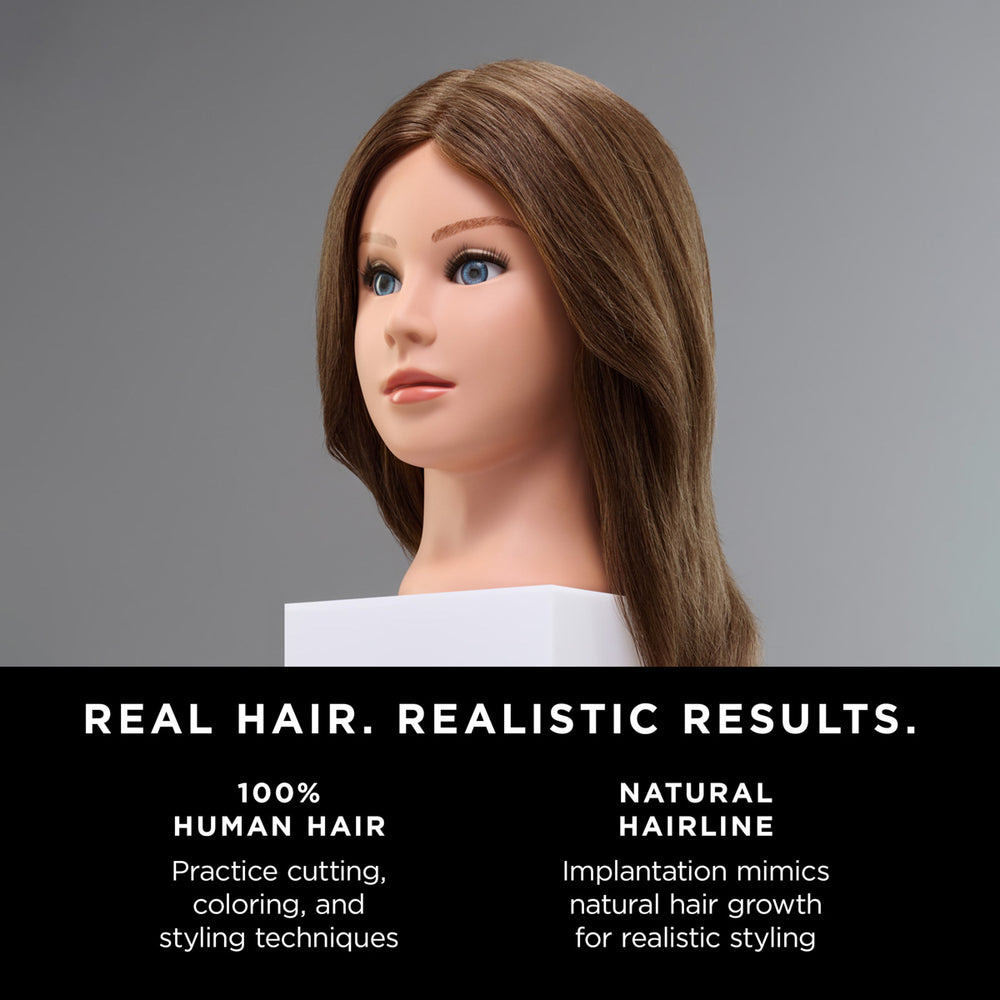Lucy 100% Human Hair 17-19" Mannequin Head