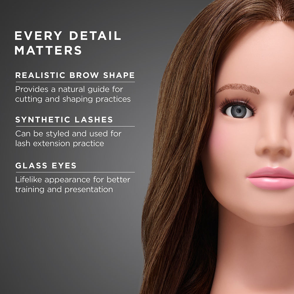 Eva 100% Human Hair 22-24" Mannequin Head
