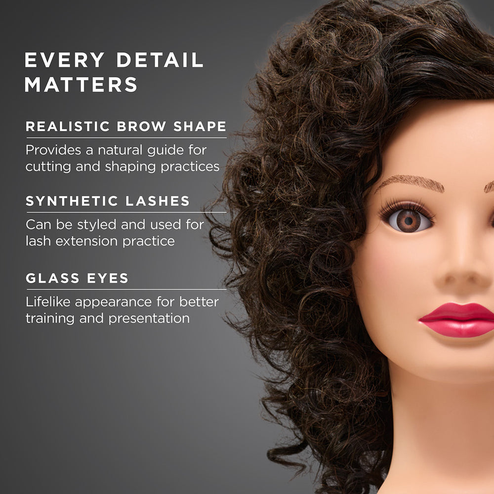 Freida 100% Curly Human Hair 16-18" Mannequin Head