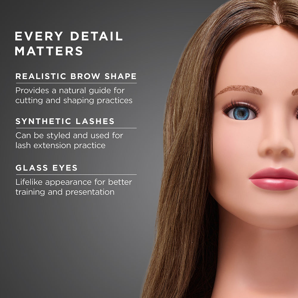 Isabel 100% Human Hair 20-22" Mannequin Head