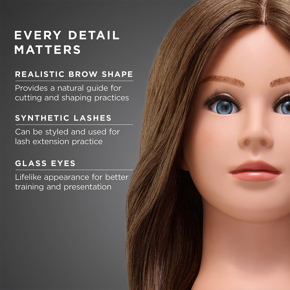 Lucy 100% Human Hair 17-19" Mannequin Head