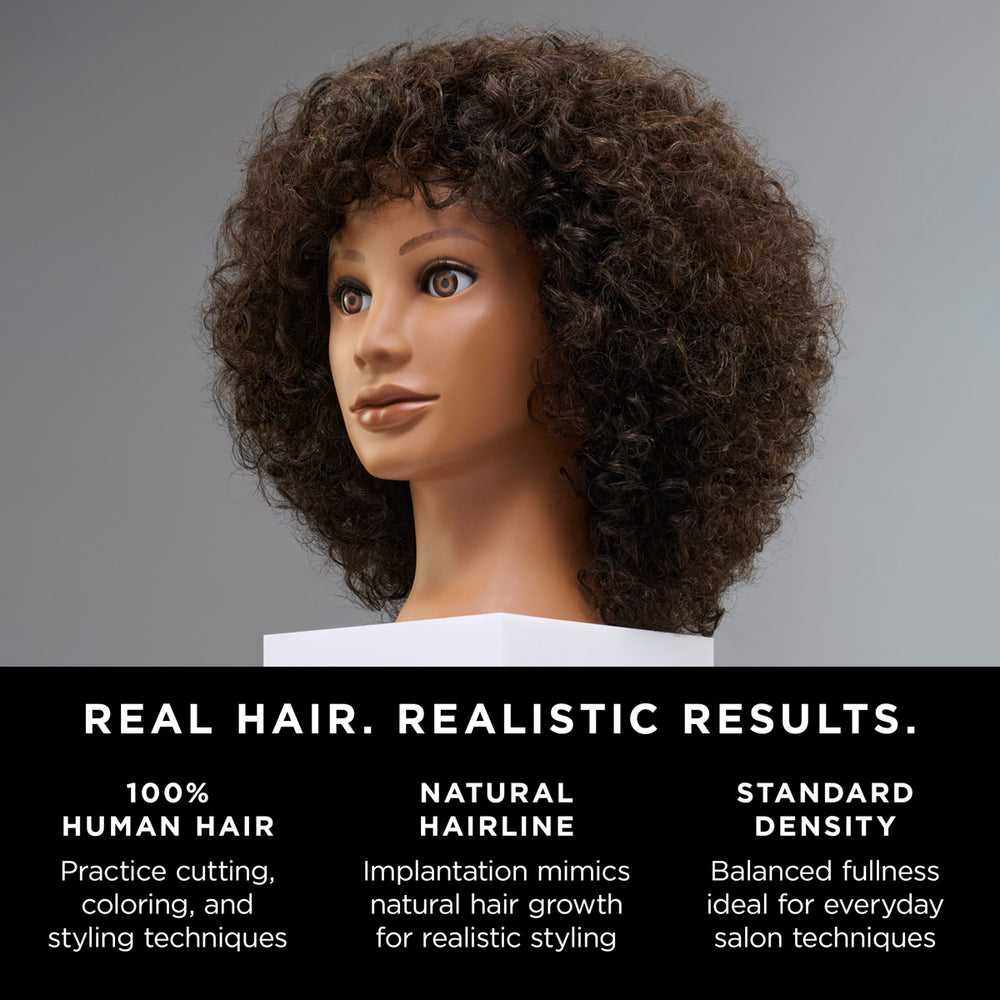 Naomi 100% Textured Human Hair 16-18" Mannequin Head