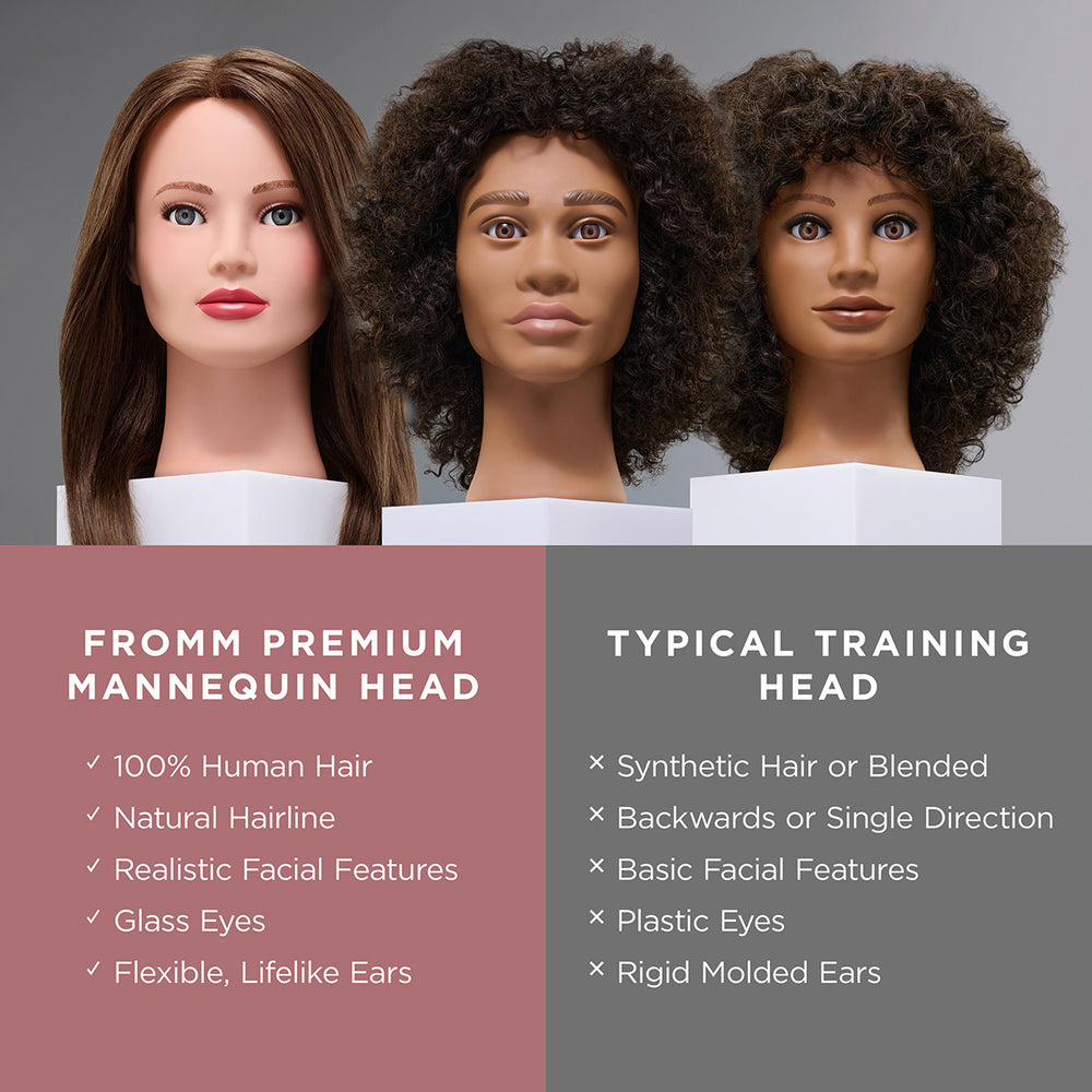 Theo 100% Textured Human Hair 16-18" Male Mannequin Head