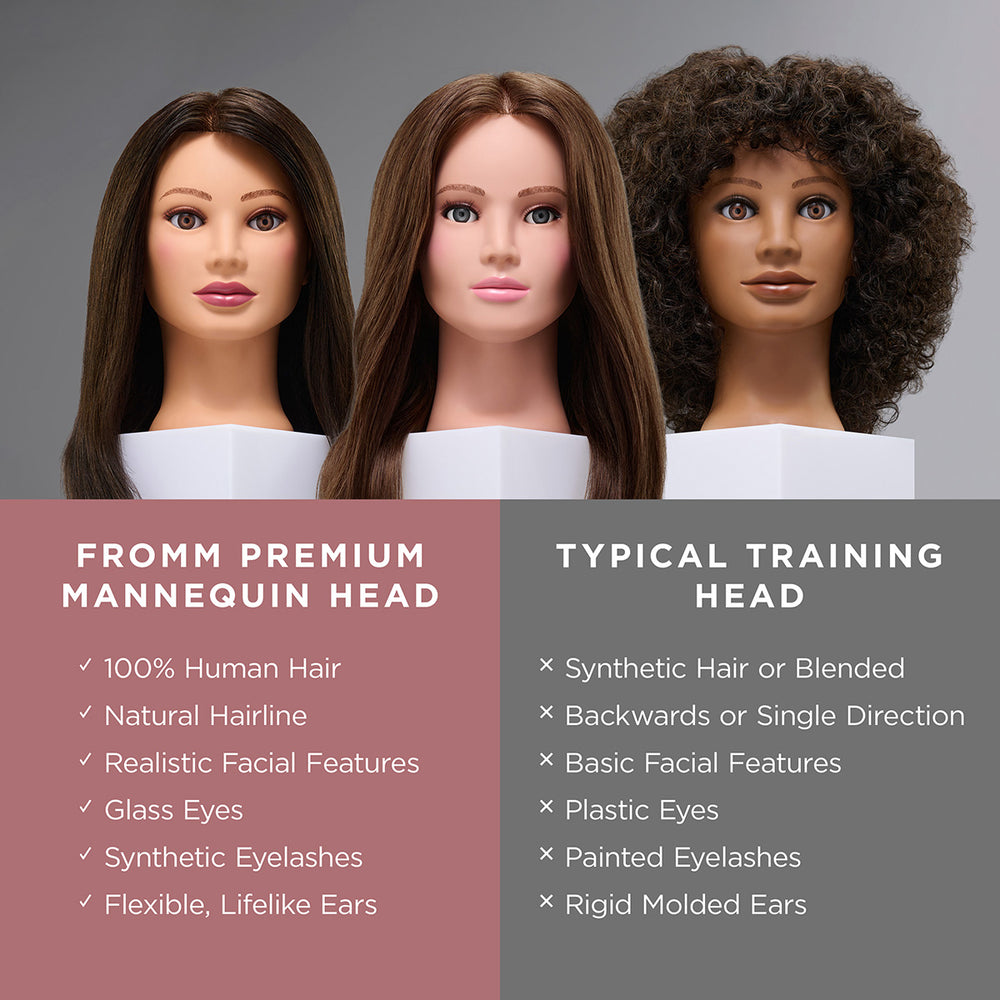 Eva 100% Human Hair 22-24" Mannequin Head