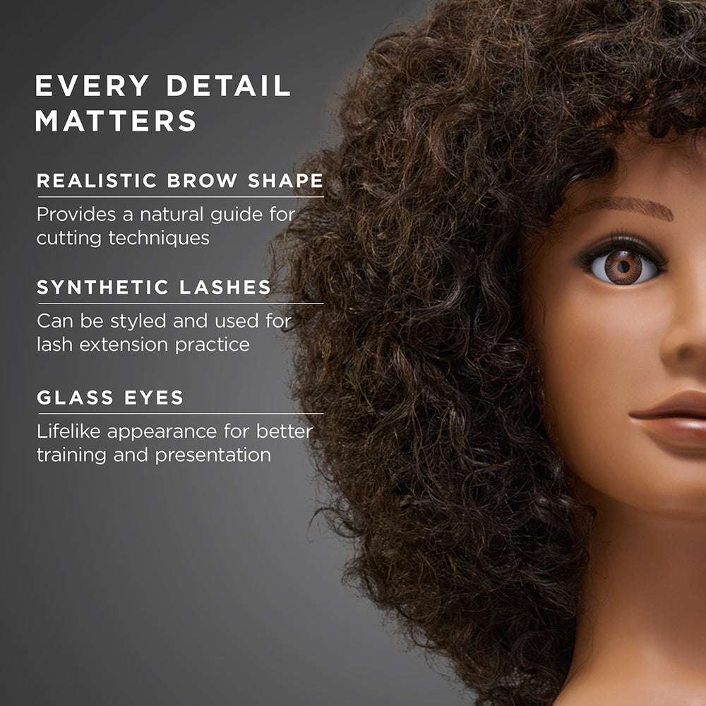 Naomi 100% Textured Human Hair 16-18" Mannequin Head