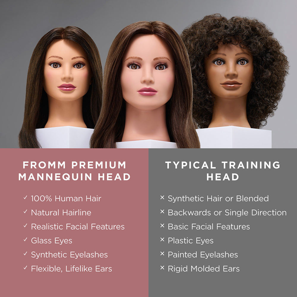 Emma 100% Human Hair 18-20" Mannequin Head