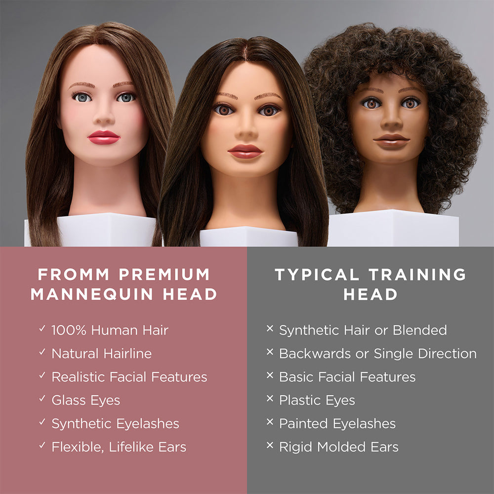 Ava 100% Human Hair 20-22" Mannequin Head