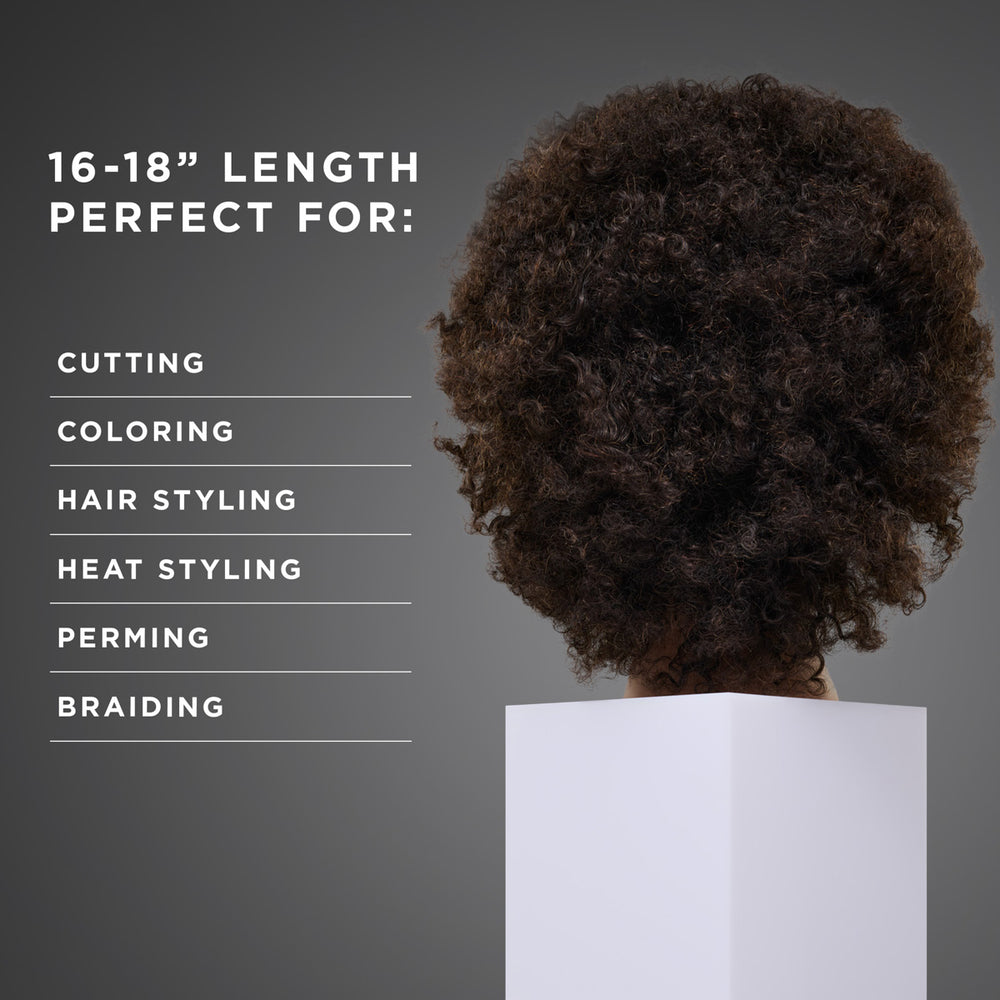 Theo 100% Textured Human Hair 16-18" Male Mannequin Head
