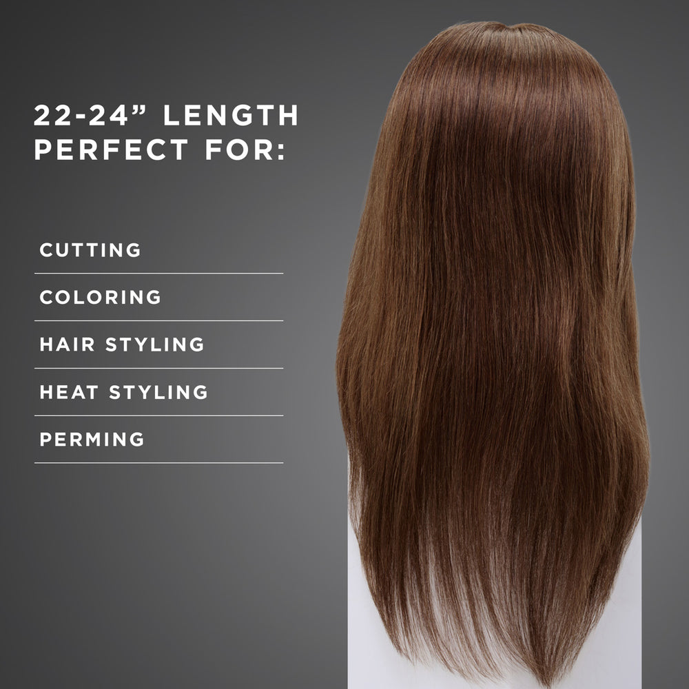 Eva 100% Human Hair 22-24" Mannequin Head