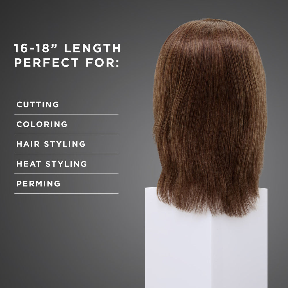 Aiden 100% Human Hair 16-18" Male Mannequin Head