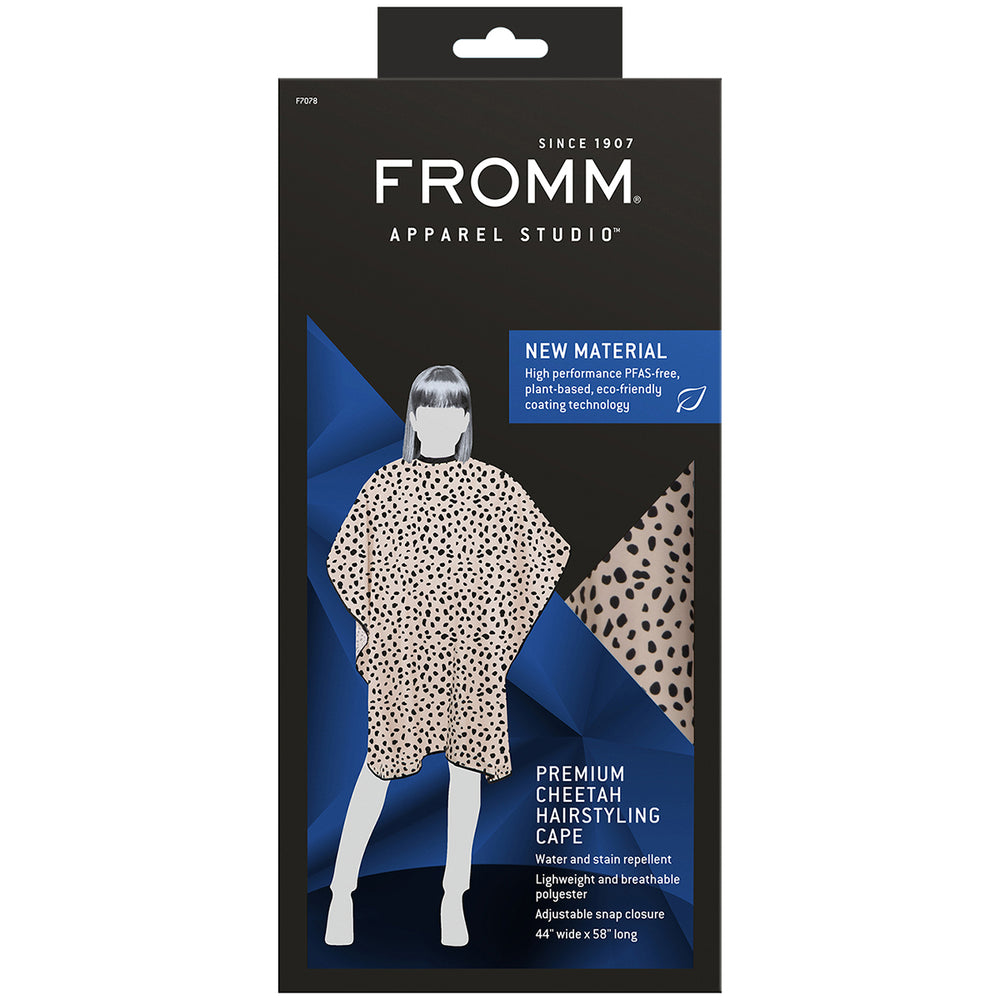 Premium Client Hairstyling Cape - Cheetah Print