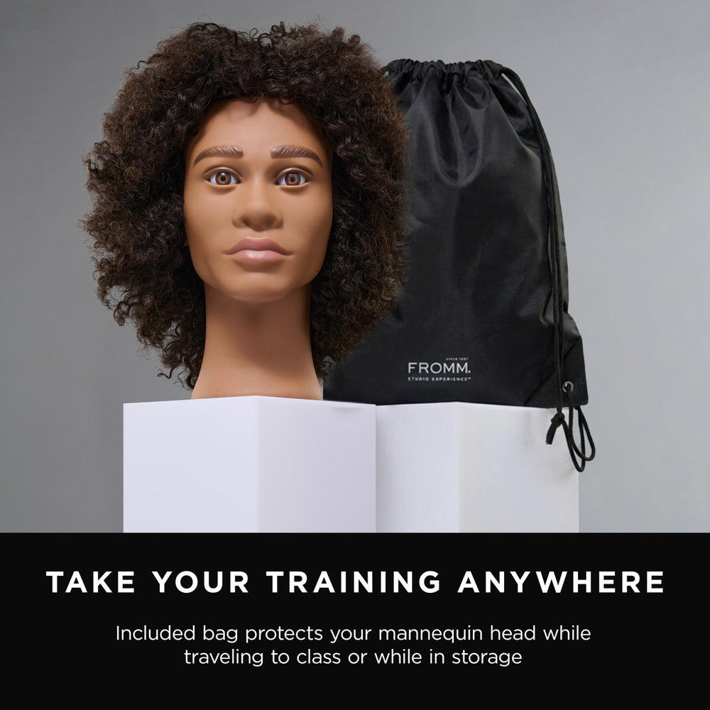 Theo 100% Textured Human Hair 16-18" Male Mannequin Head