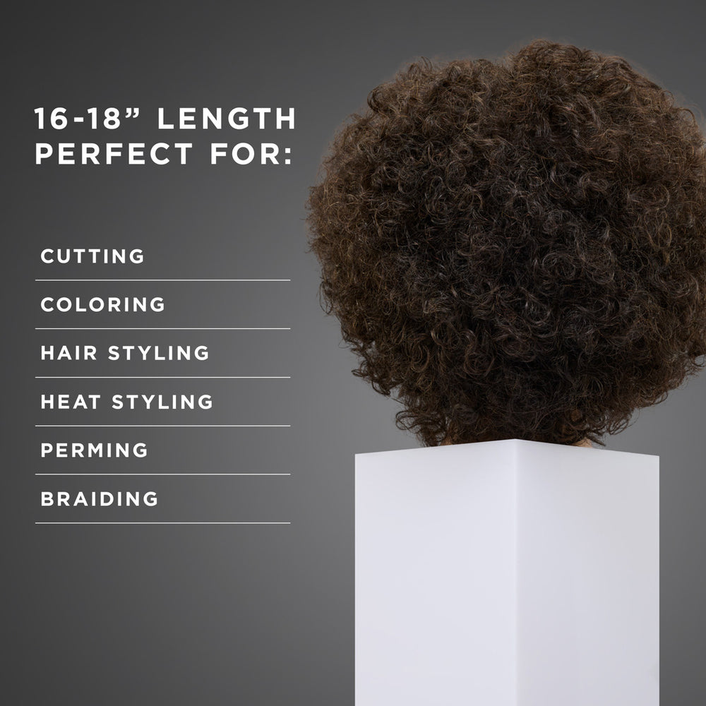 Naomi 100% Textured Human Hair 16-18" Mannequin Head