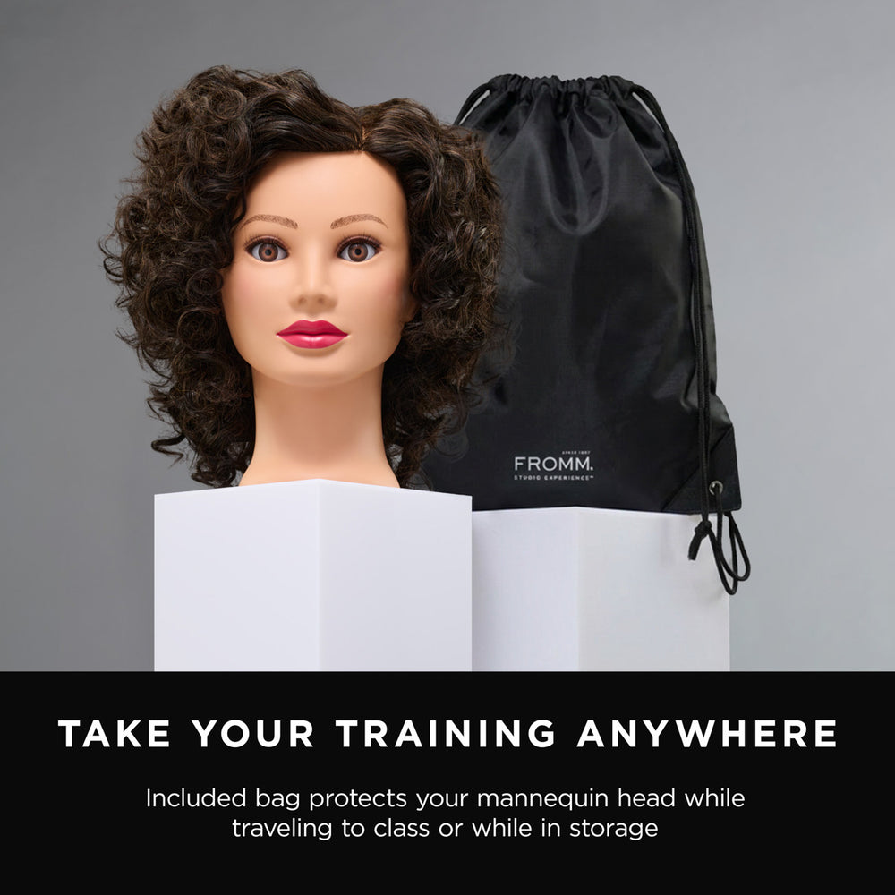 Freida 100% Curly Human Hair 16-18" Mannequin Head