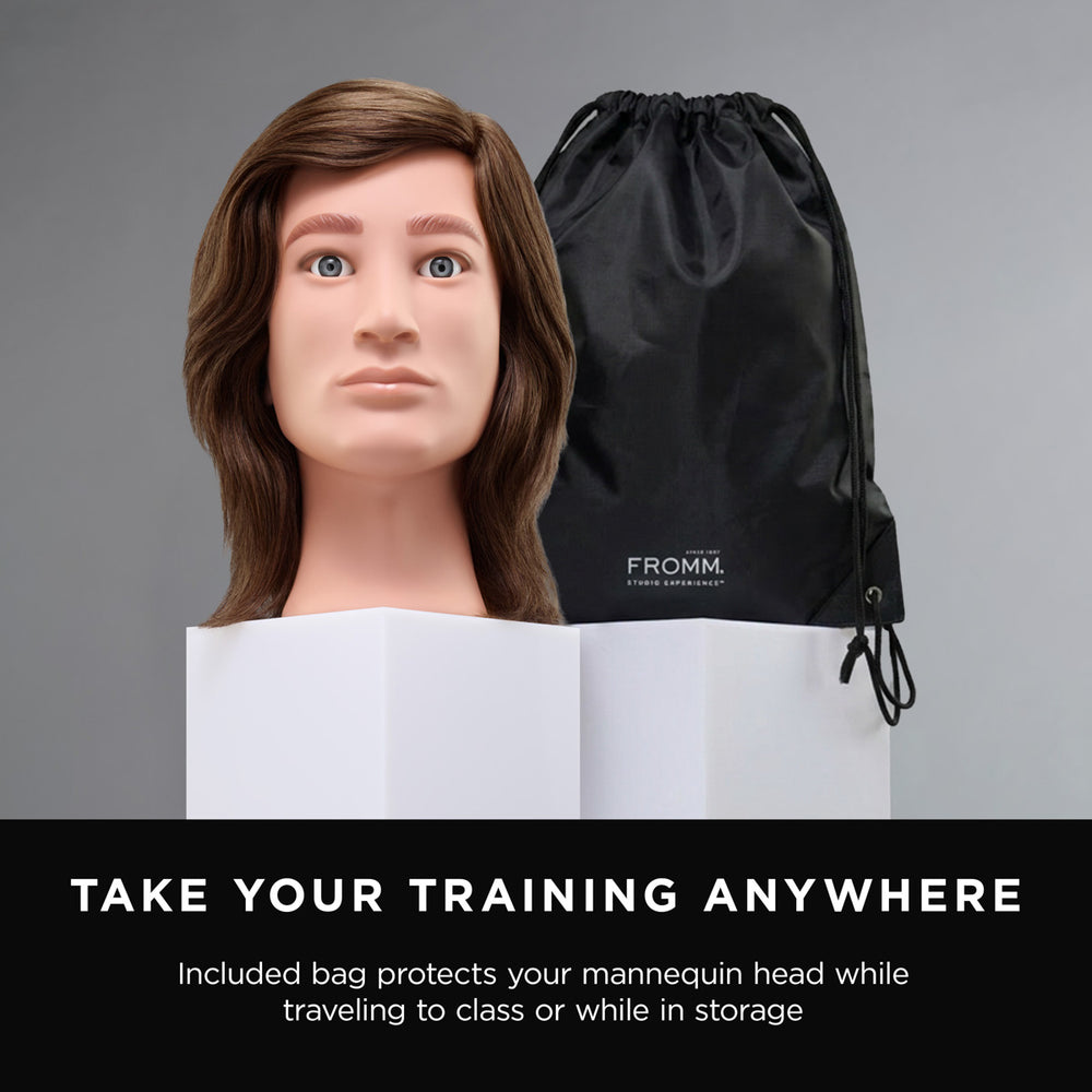 Aiden 100% Human Hair 16-18" Male Mannequin Head