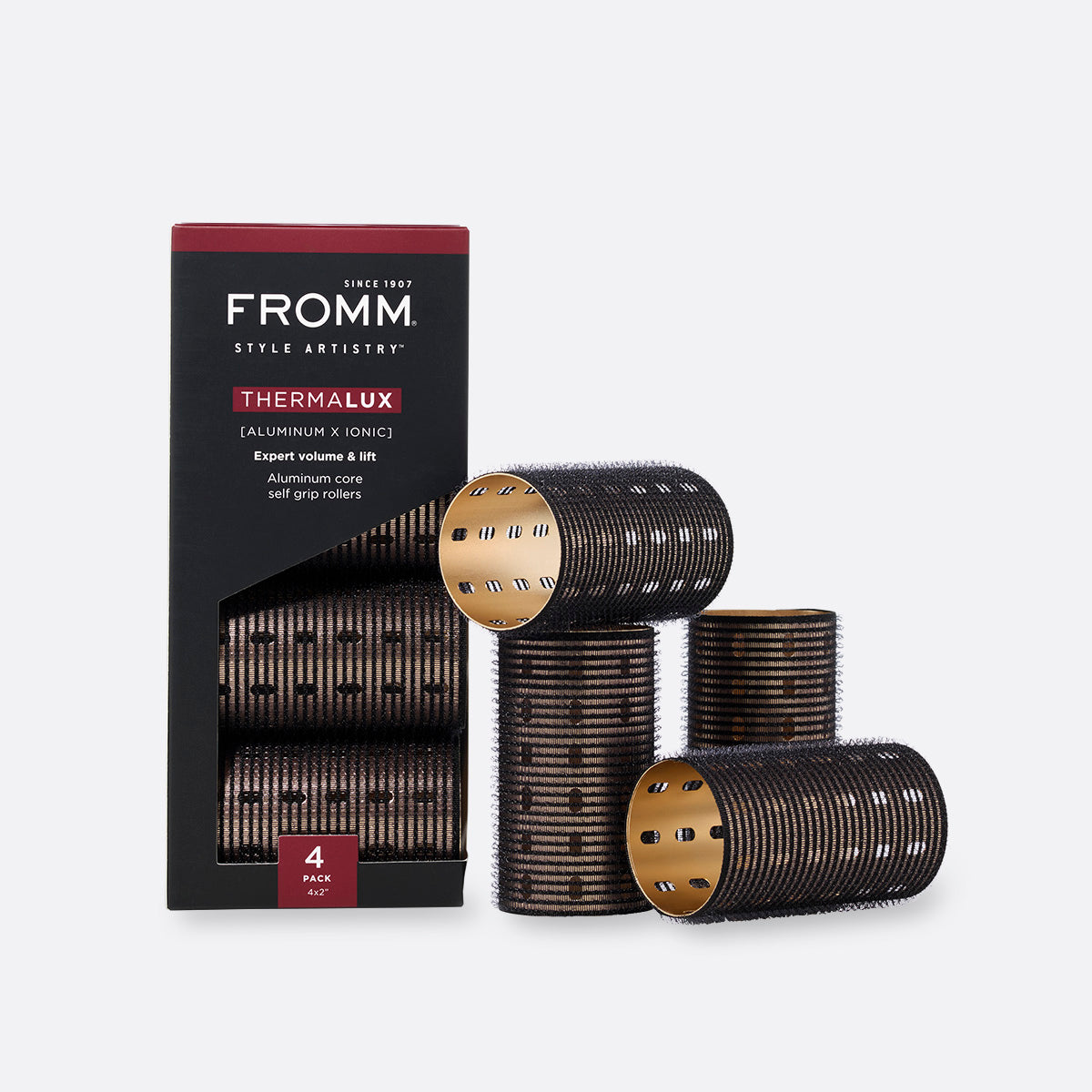 FROMM Thermalux Rollers 2” 4 Pack Packaging with rollers outside of packaging