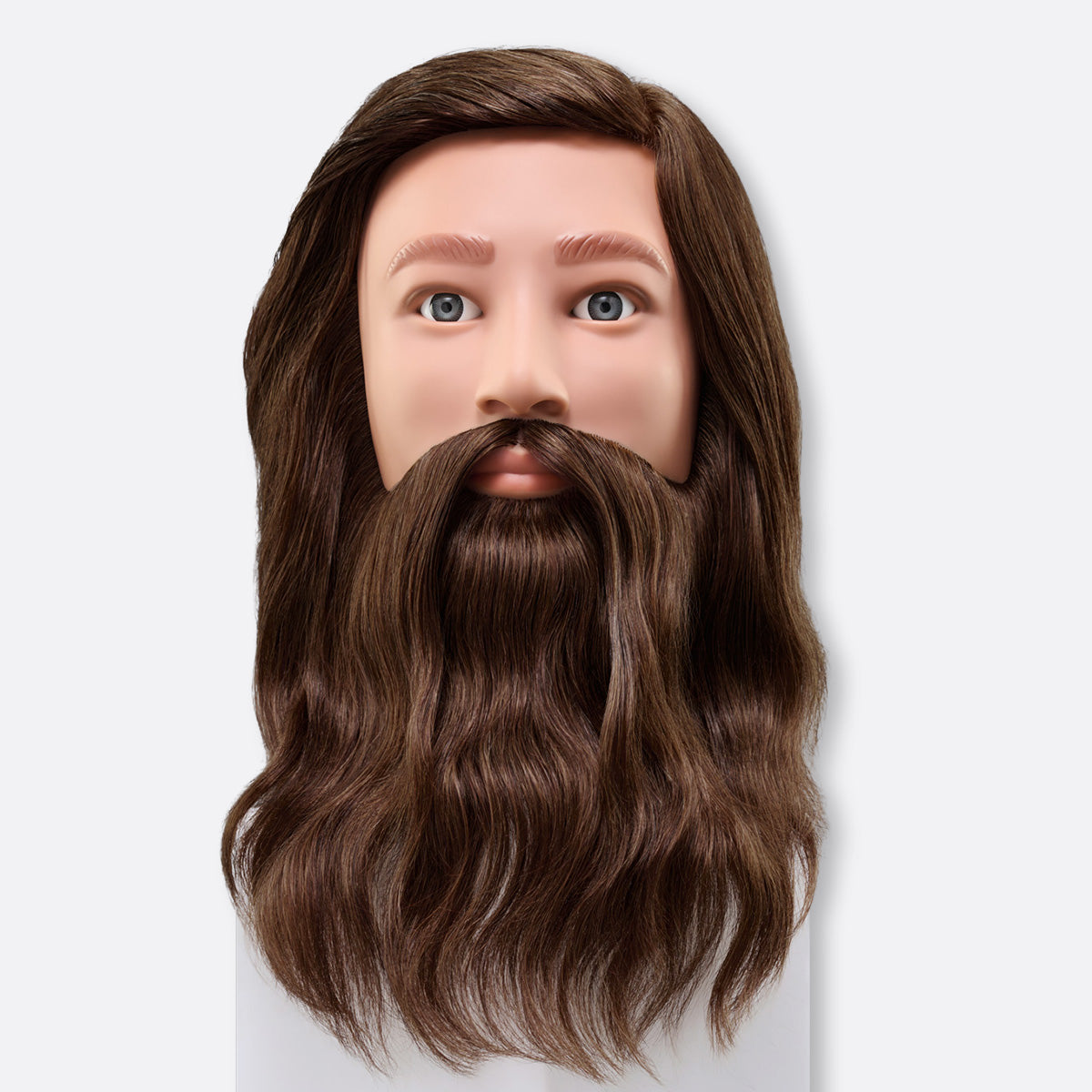 Aiden 100% Human Hair 16-18" Male Mannequin Head with Beard