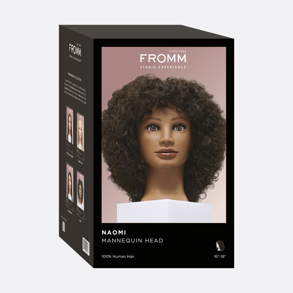 Naomi 100% Textured Human Hair 16-18" Mannequin Head