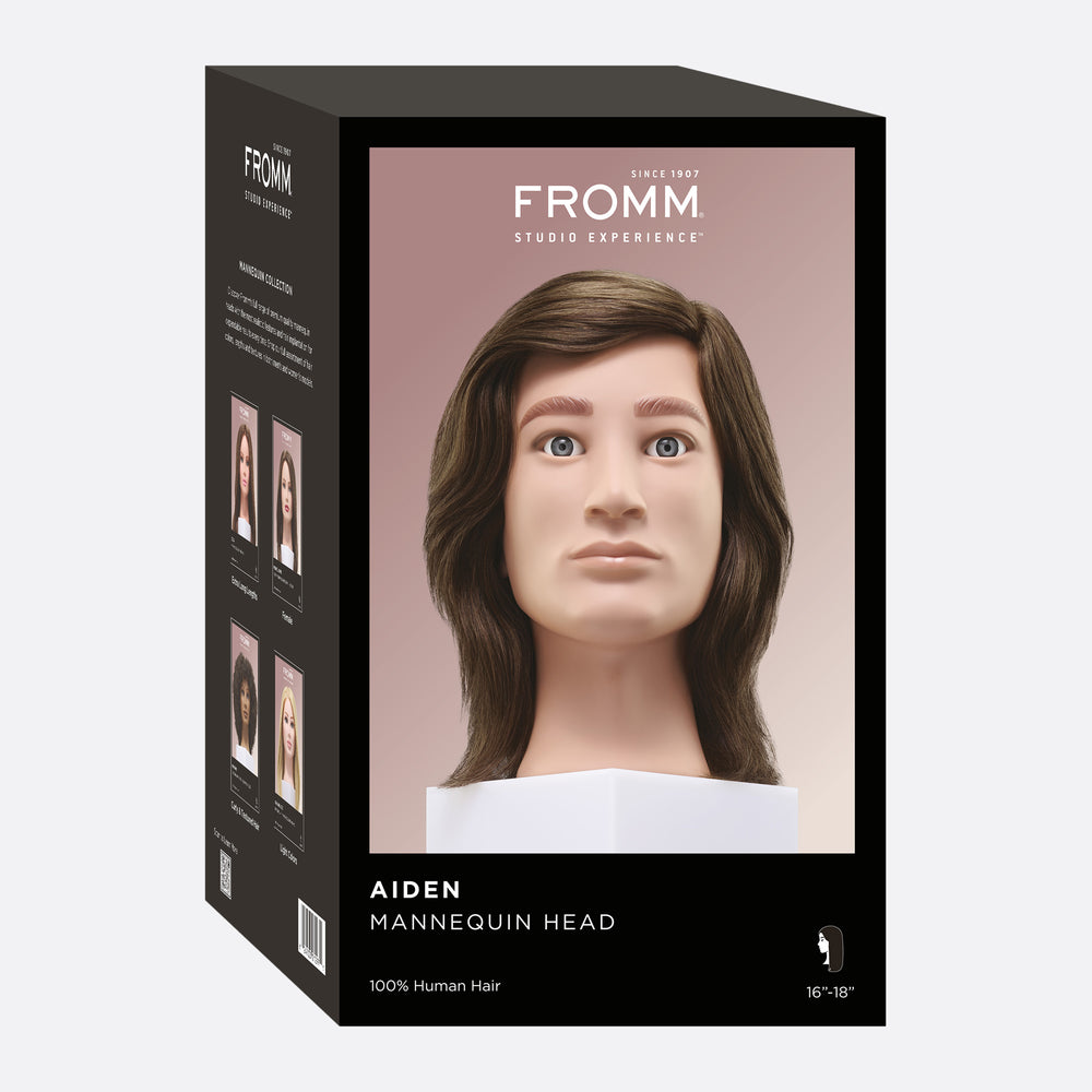 Aiden 100% Human Hair 16-18" Male Mannequin Head
