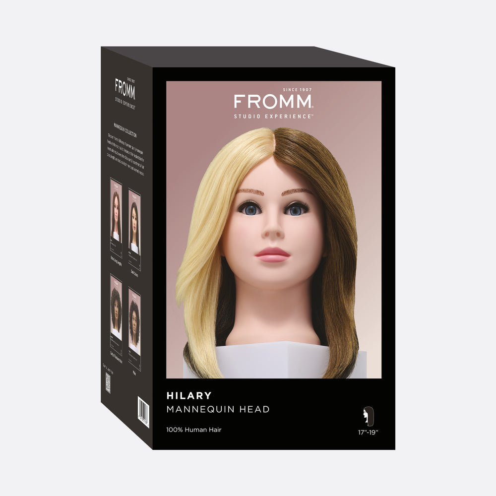 Hilary 100% Human Hair 17-19" Color Training Mannequin Head