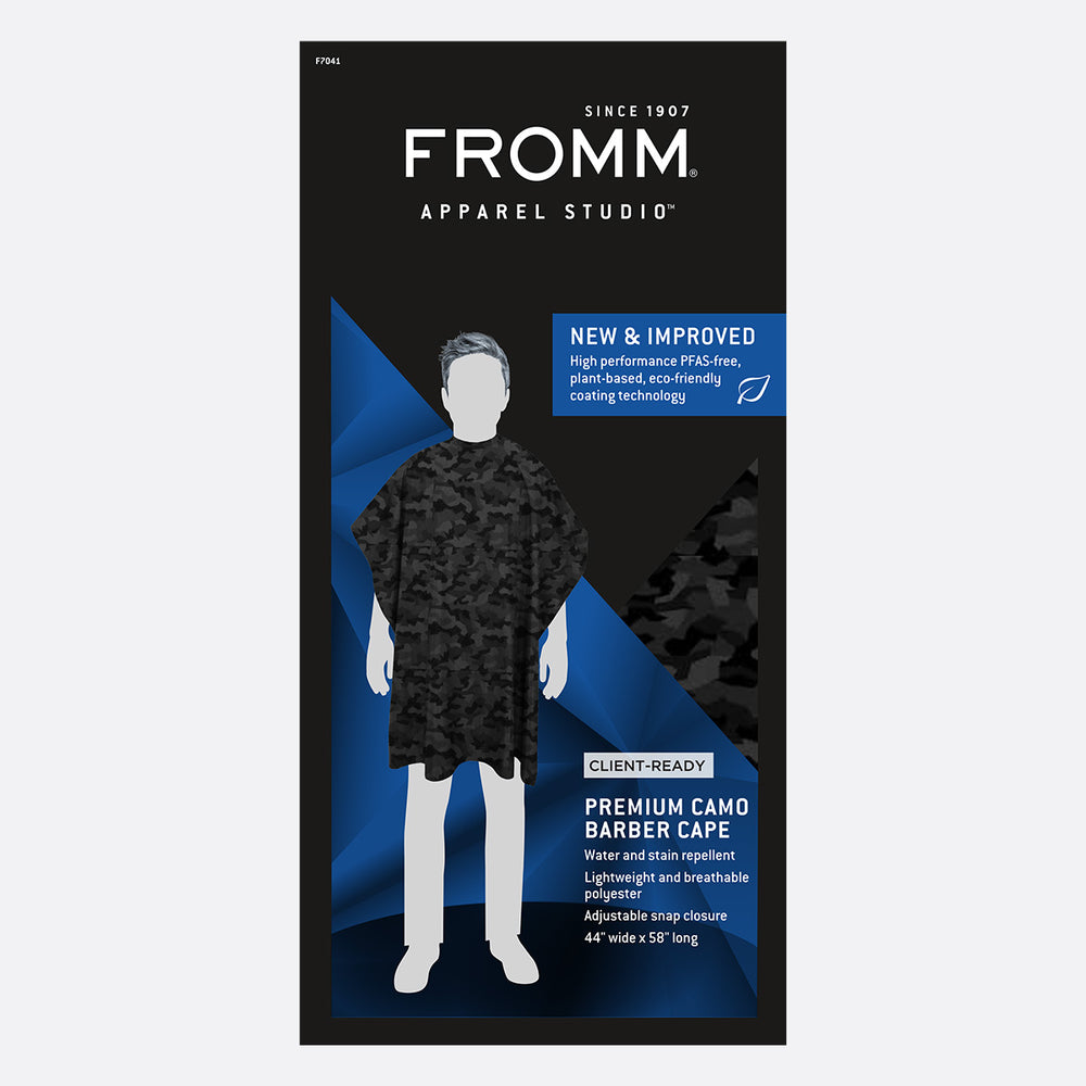 Premium Client Barber Cape - Black Camo