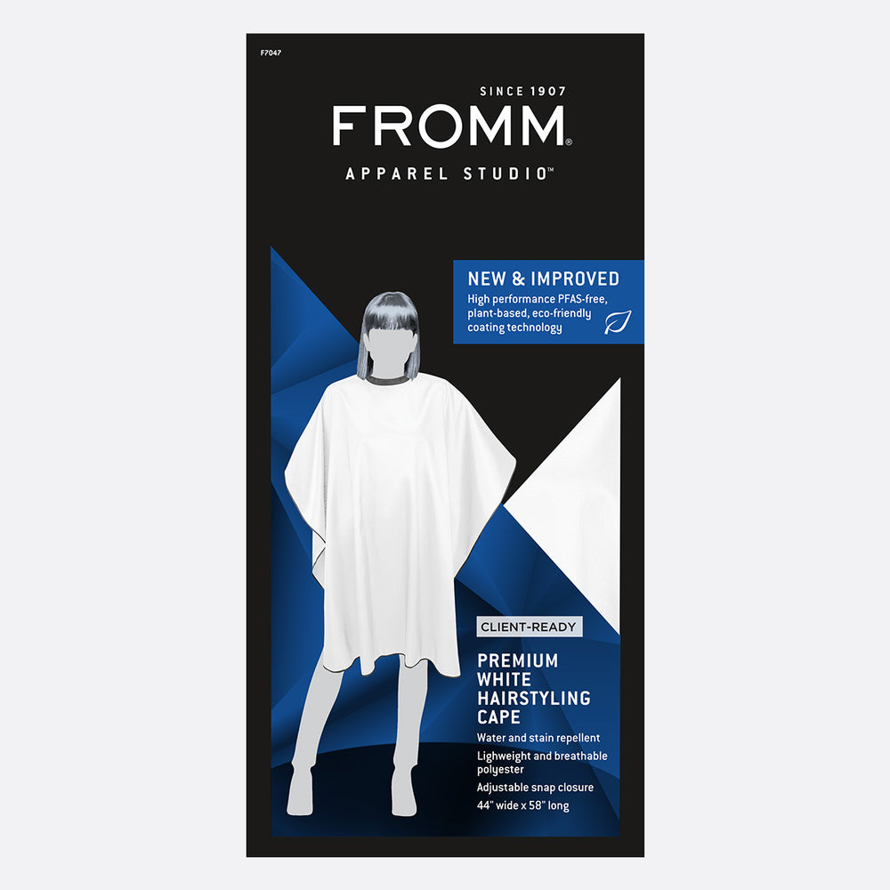 Premium Client Hairstyling Cape - White